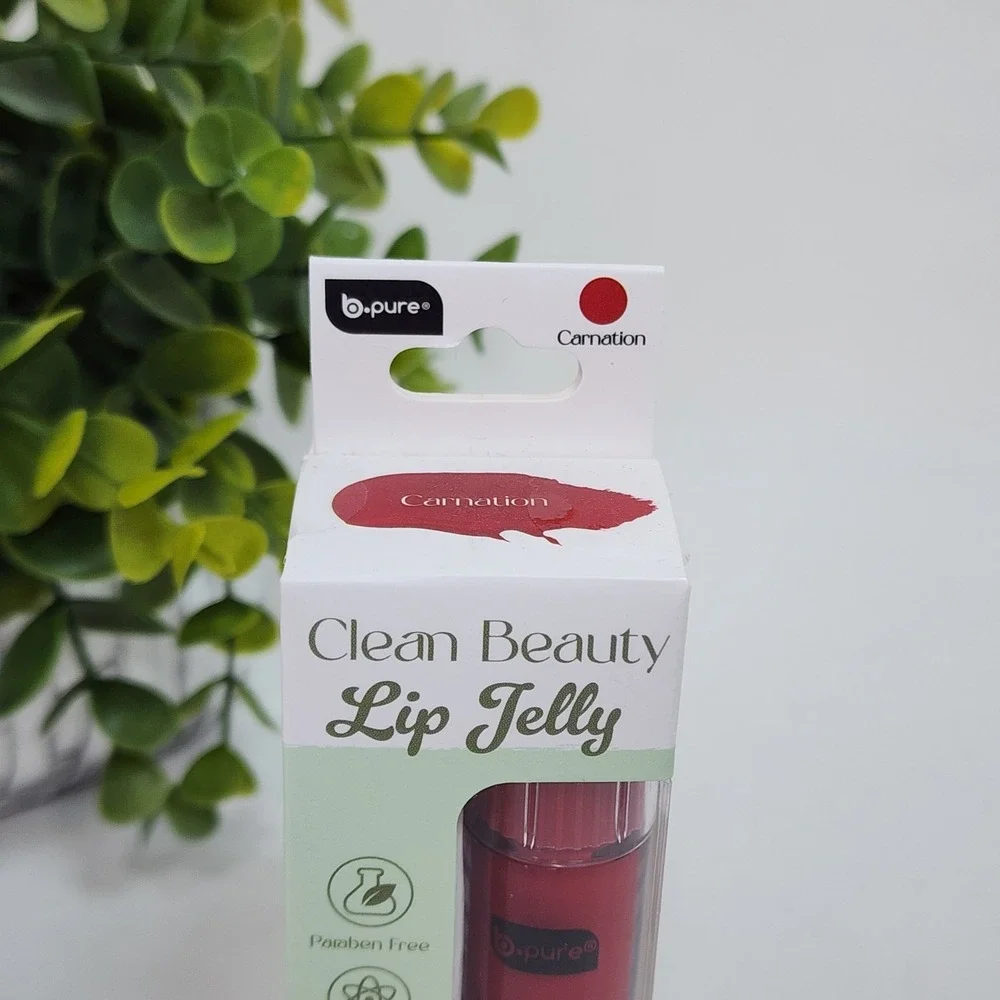 B-Pure Clean Beauty Lip Jelly, Vegan Cruelty Free Lip Gloss - Carnation